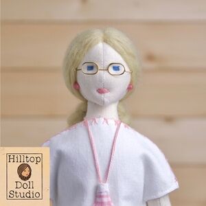 CUSTOM Fabric Doll For Ella -Handcrafted Textile Cloth Heirloom Primitive Doll